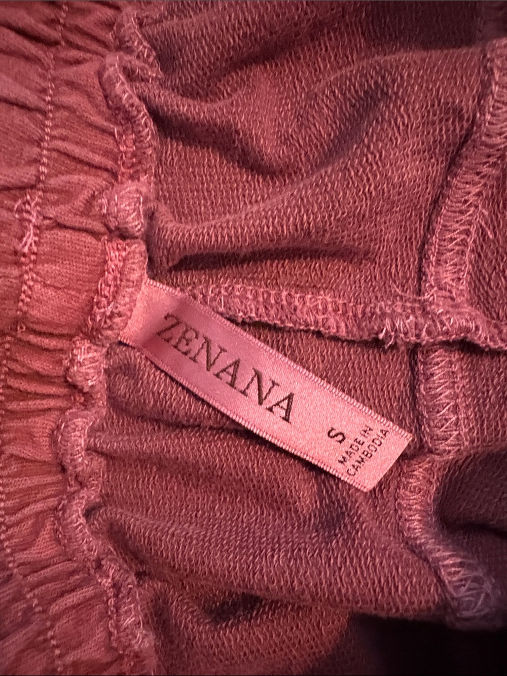 Zenana Cozy Elastic Waist Wide-Leg Pants in Dusty Rose - Picture 6 of 6